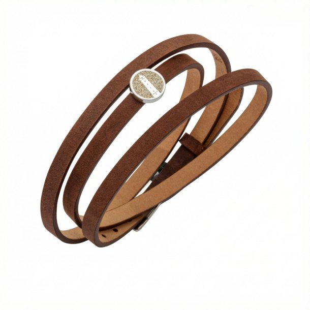 Bl�vand Leuchtturm - Sand Element mit sand und Silberfutter Lederarmband