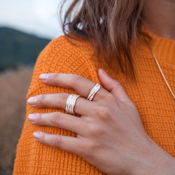 Ring "Strandwellen"mit strandsand