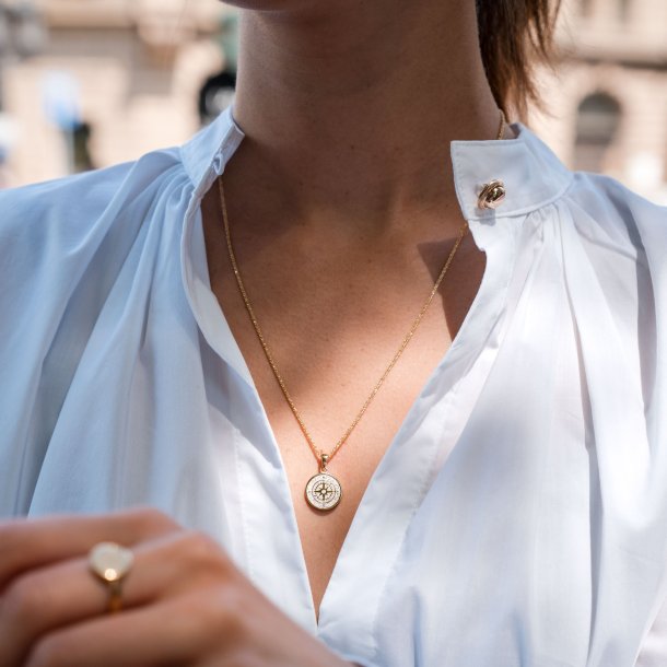 Kette " Kompass " vergoldet