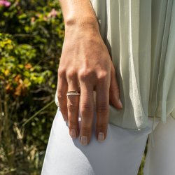 Ring " Strandwellen " mit Bernstein