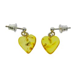 Kleine Bernstein-Ohrringe in Herzform