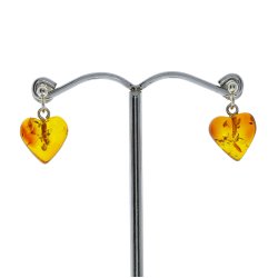 Kleine Kinder-Bernstein Herz Ohrstecker