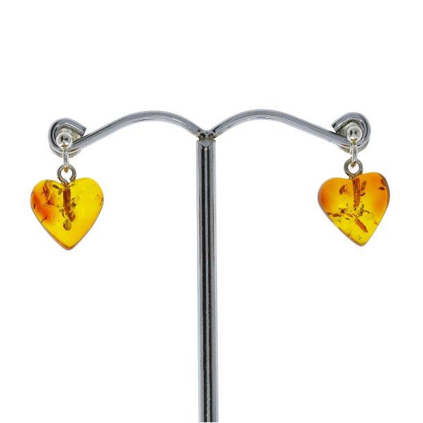 Kleine Kinder-Bernstein Herz Ohrstecker