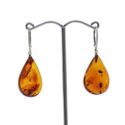 Tropfenf�rmige Ohrringe aus echtem Bernstein