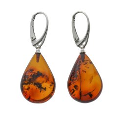 Tropfenf�rmige Ohrringe aus echtem Bernstein