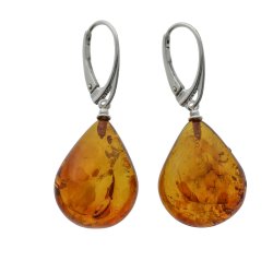 Tropfenf�rmige Ohrringe aus echtem Bernstein