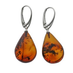 Tropfenf�rmige Ohrringe aus echtem Bernstein