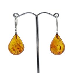 Tropfenf�rmige Ohrringe aus echtem Bernstein