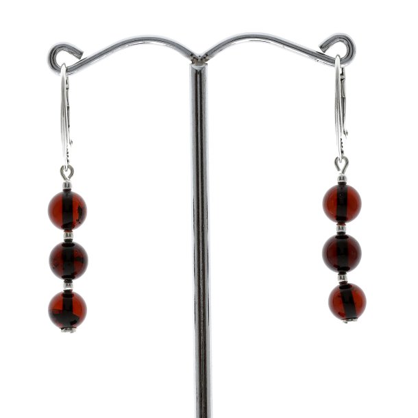 Hngende Cognac Farvet Ravperler