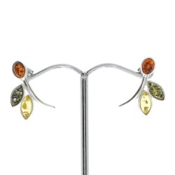 Blade Formet Rav og S�lv �restikker