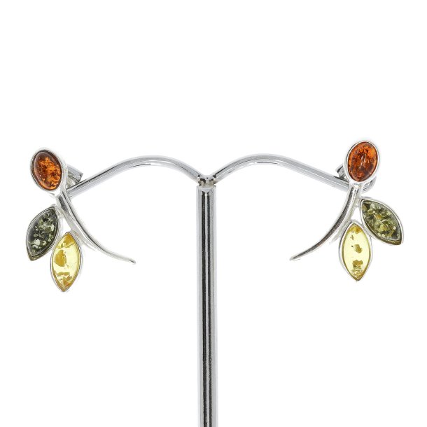 Blade Formet Rav og S�lv �restikker