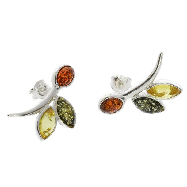 Blade Formet Rav og S�lv �restikker