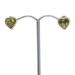 Hjertereringe I Forgyldt Slv Og Rav