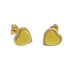 Mlkeravshjerter I Forgyldt Slv Og Rav