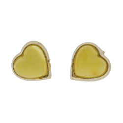 Mlkeravshjerter I Forgyldt Slv Og Rav