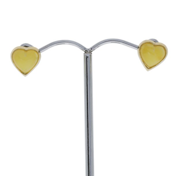 Mlkeravshjerter I Forgyldt Slv Og Rav