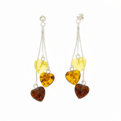 H�ngende Herz Ohrringe aus echtem Bernstein