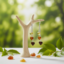 H�ngende Herz Ohrringe aus echtem Bernstein