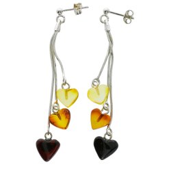 H�ngende Herz Ohrringe aus echtem Bernstein