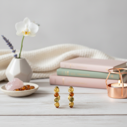 Forgyldte Creoler  - Kreoler Med �gte Rav