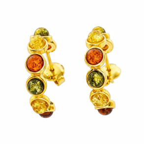 Forgyldte Creoler  - Kreoler Med �gte Rav