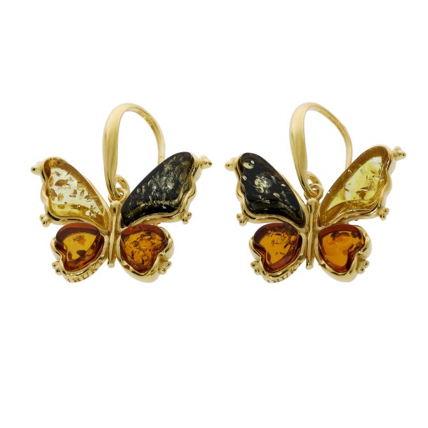 Sommerfugle reringe forgyldte af gte rav 