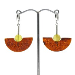 Dragefan  moderne, ikke poleret  gte rav og slv reringe 