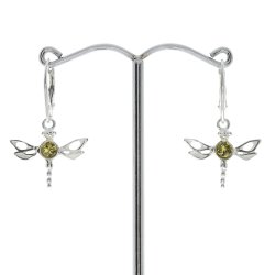 Guldsmed - Dragonfly - gte rav og slv reringe 