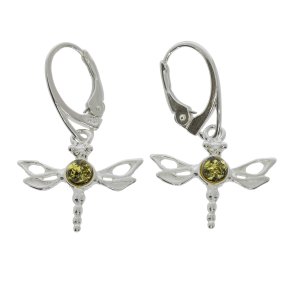 Guldsmed - Dragonfly - gte rav og slv reringe 