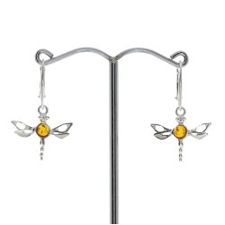 Guldsmed - Dragonfly - gte rav og slv reringe 