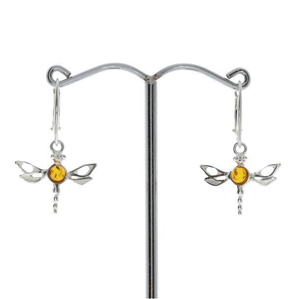 Guldsmed - Dragonfly - gte rav og slv reringe 