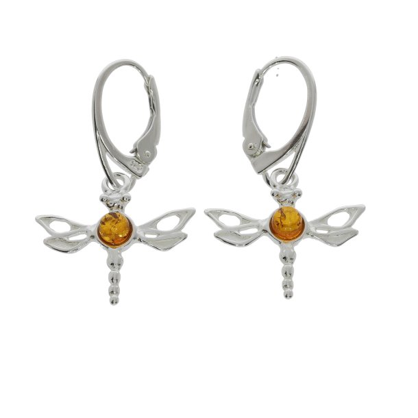 Guldsmed - Dragonfly - gte rav og slv reringe 