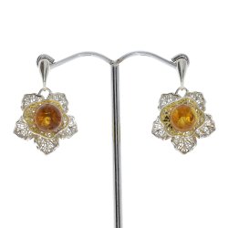 Smuk Rosendug rav og slv reringe