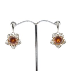 Blomstrende perle -  rav og slv reringe