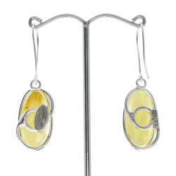 Unik hndlavet af guldsmed -  rav og slv reringe