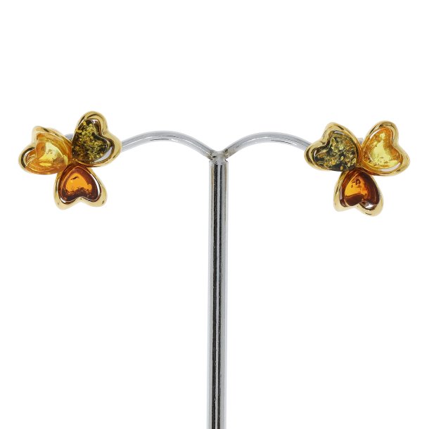 Tredobbelte hjerte - smuk og moderne rav reringe fergyldt