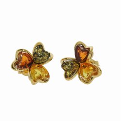 Tredobbelte hjerte - smuk og moderne rav reringe fergyldt