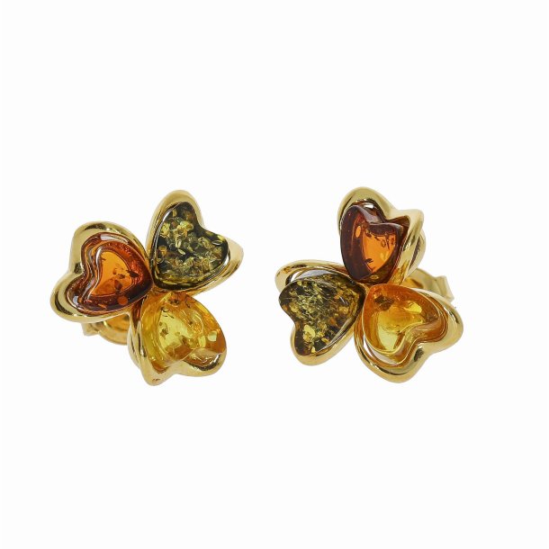 Tredobbelte hjerte - smuk og moderne rav reringe fergyldt