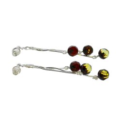 Ohrringe aus Bernsteinperlen h�chster Qualit�t, facettiert