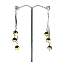 Ohrringe aus Bernsteinperlen h�chster Qualit�t, facettiert