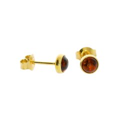 Runde Rav restikker I Forgyldt Slv 