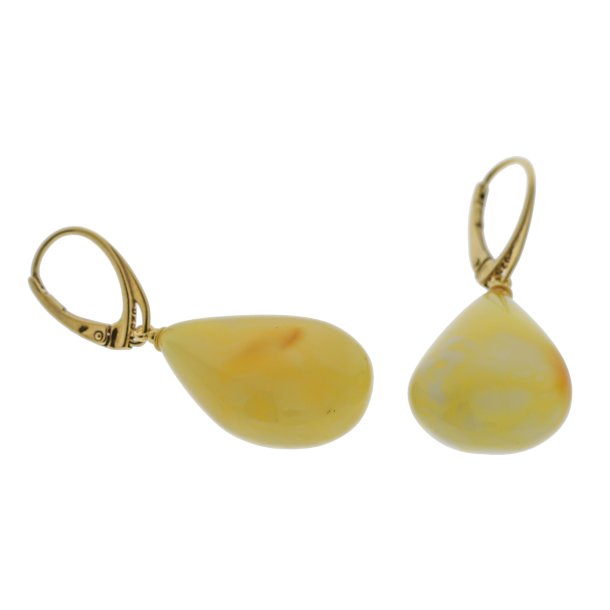 Flade Br�beformet M�lkeravs �reringe I Forgyldt S�lv