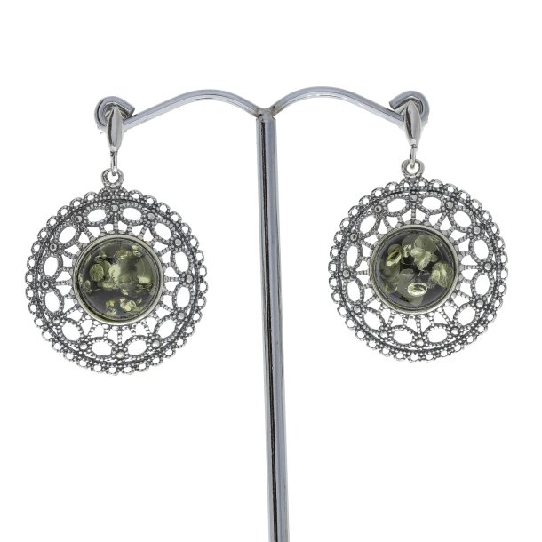 Mandala reringe I Slv Og Grnt Rav