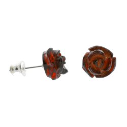 Rose restikker af gte rav og Sterling slv . 925 