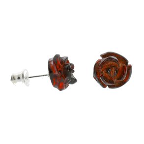 Rose restikker af gte rav og Sterling slv . 925 