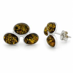 �restikker med Gr�n Vesterhavsrav i Sterling S�lv