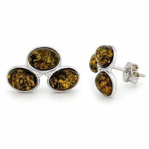 �restikker med Gr�n Vesterhavsrav i Sterling S�lv