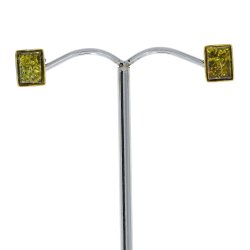 Firkantede Rav restikker I Forgyldt Slv 