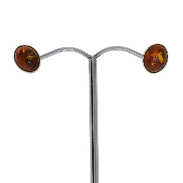 Ovale Rav restikker I Forgyldt Slv 