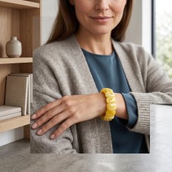 Exklusives Armband aus echtem Milchbernstein der Nordsee � nat�rlich gelber Bernstein | Der kleine Bernsteinladen